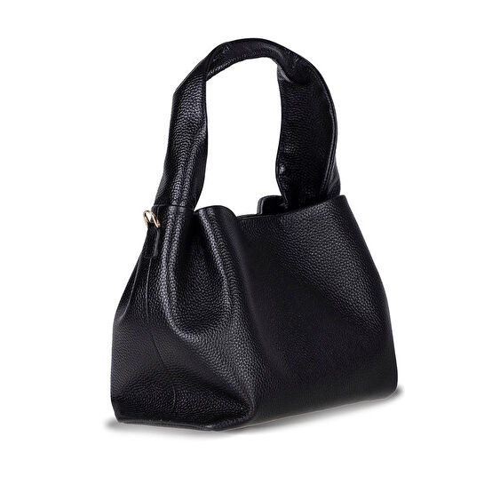 Bloominbag Marella Soft City Noir Black Leather Shoulder Bag / Deri Omuz Çantası