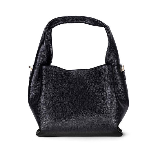 Bloominbag Marella Soft City Noir Black Leather Shoulder Bag / Deri Omuz Çantası