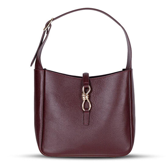 Bloominbag Ravello Cimbrone Merlot Burgundy Leather Shoulder Bag / Deri Omuz Çantası
