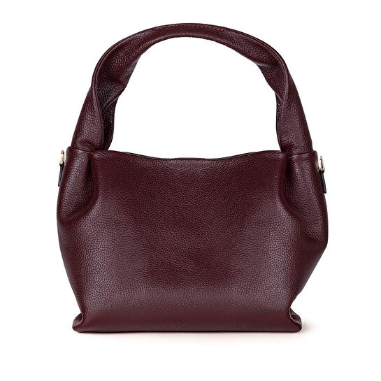 Bloominbag Marella Soft City Merlot Burgundy Leather Shoulder Bag / Deri Omuz Çantası