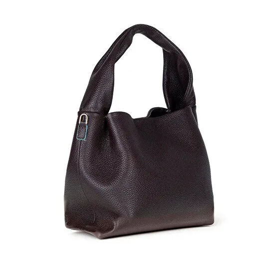 Bloominbag Marella Soft City Espresso Brown Leather Shoulder Bag / Deri Omuz Çantası