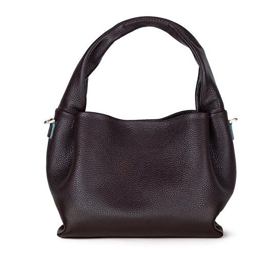 Bloominbag Marella Soft City Espresso Brown Leather Shoulder Bag / Deri Omuz Çantası