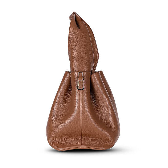 Bloominbag Marella Soft City Camel Tan Leather Shoulder Bag / Deri Omuz Çantası
