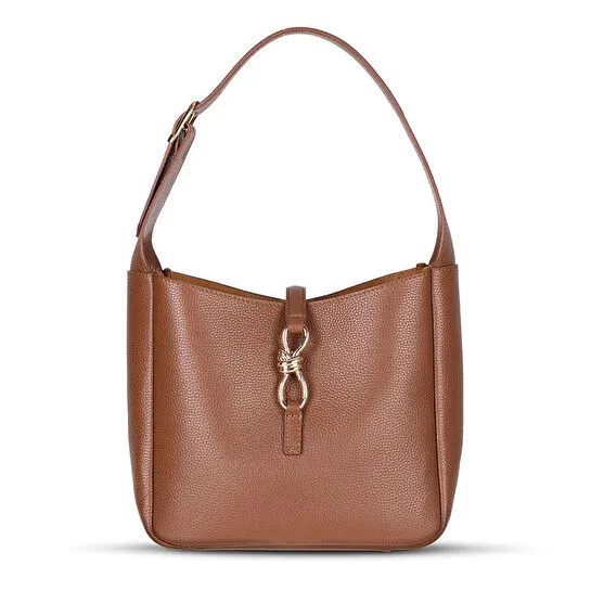 Bloominbag Ravello Cimbrone Camel Tan Leather Shoulder Bag / Deri Omuz Çantası
