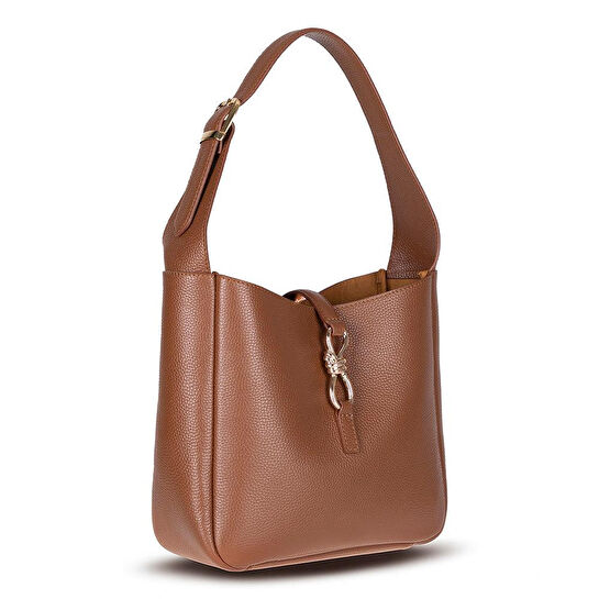 Bloominbag Ravello Cimbrone Camel Tan Leather Shoulder Bag / Deri Omuz Çantası