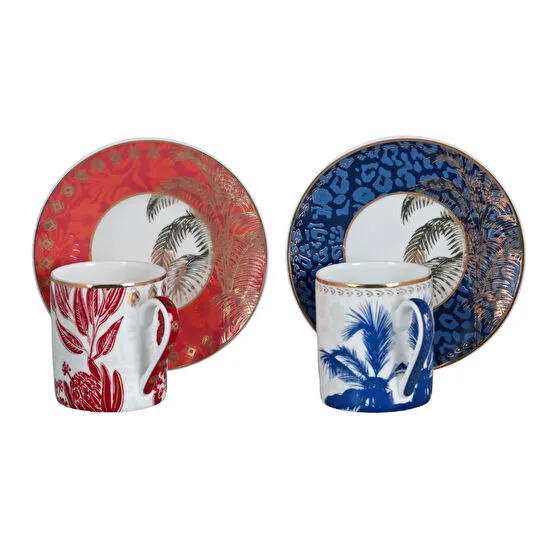 Lucky Art Palmera Bone 2li Kahve Fincani Seti 100cc