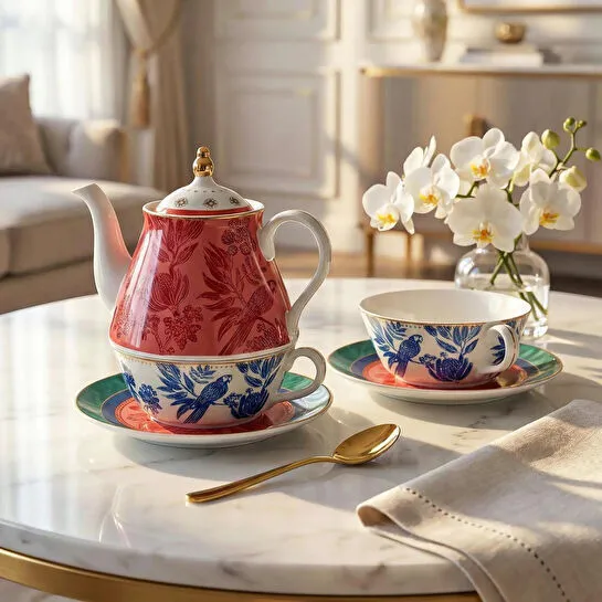 Lucky Art Palmera Bone Çaydanlik Seti