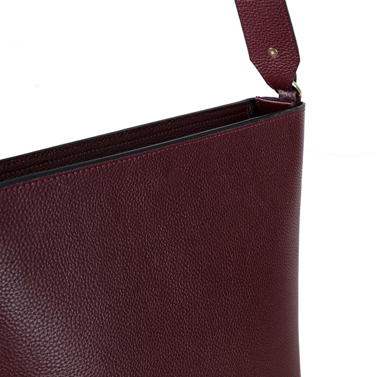 Bloominbag Milano Zip Tote – Oxblood Burgundy Hakiki Deri Askılı Kadın Omuz Çantası