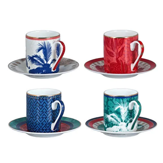 Lucky Art Palmera Bone 4lu Kahve Fincani Seti 100cc