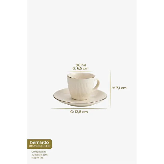 Bernardo Supra 6 Kişilik Fincan Takımı Altın