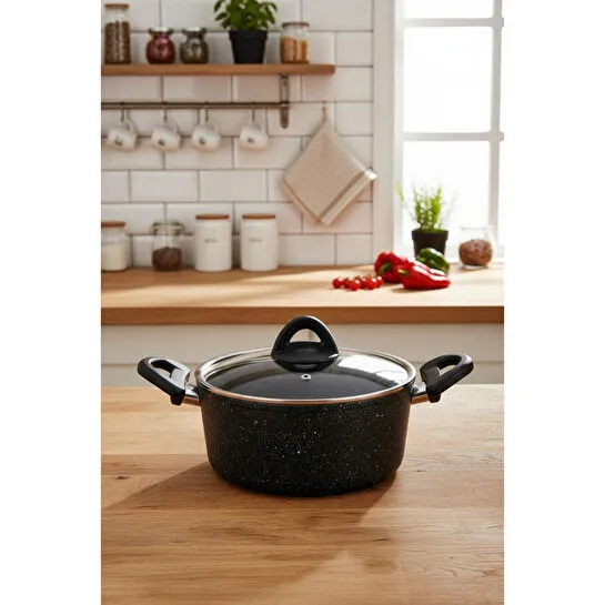 Bernardo Melcor 9 Parça Granit Tencere Seti Siyah