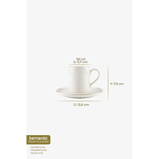 Bernardo Cello 6 Kişilik Fincan Takımı Altın