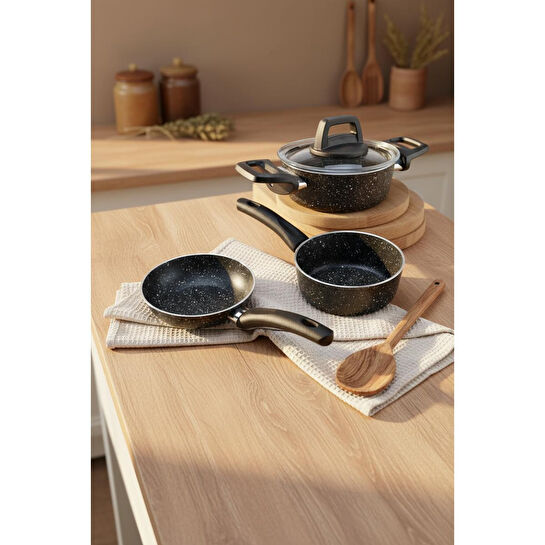 Bernardo Sakura 4 Parça Tencere Seti Siyah