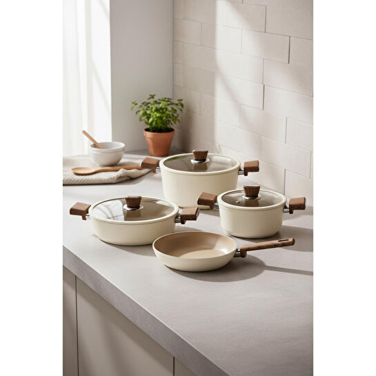 Bernardo Mayasa 7 Parça Seramik Tencere Seti Fil Dişi