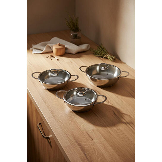 Bernardo Meyra 6 Parça Çelik Sahan Seti