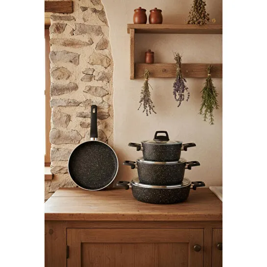 Bernardo Vormi 7 Parça Tencere Seti Siyah