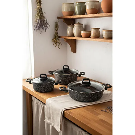 Bernardo Anita 13 Parça Tencere Seti Gri