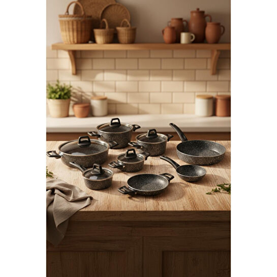 Bernardo Anita 13 Parça Tencere Seti Gri