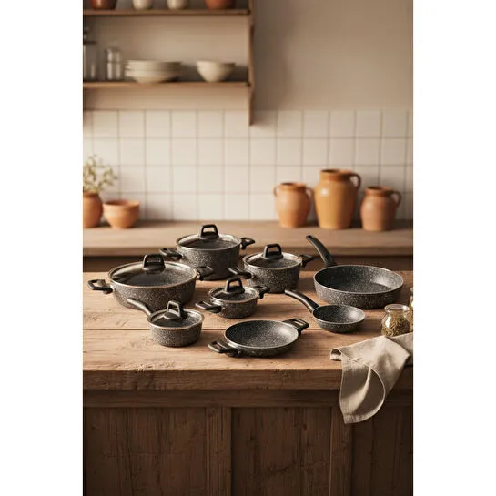 Bernardo Anita 13 Parça Tencere Seti Gri