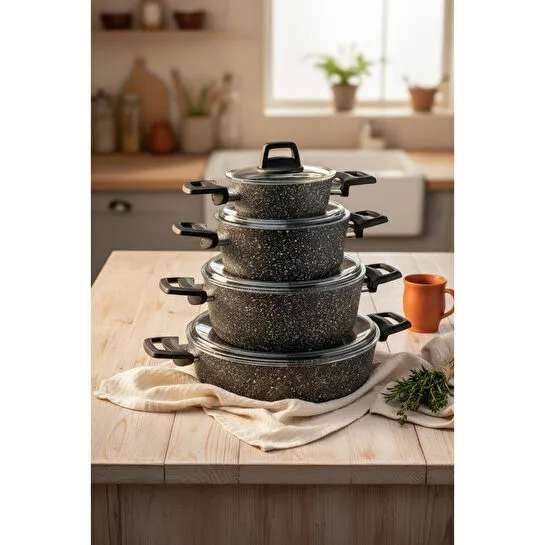 Bernardo Anita 13 Parça Tencere Seti Gri