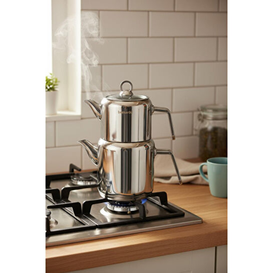 Bernardo Vellora Çelik Çaydanlık Takımı Orta