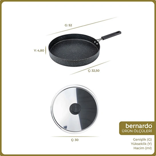 Bernardo Wave 32cm Granit Balık Tavası