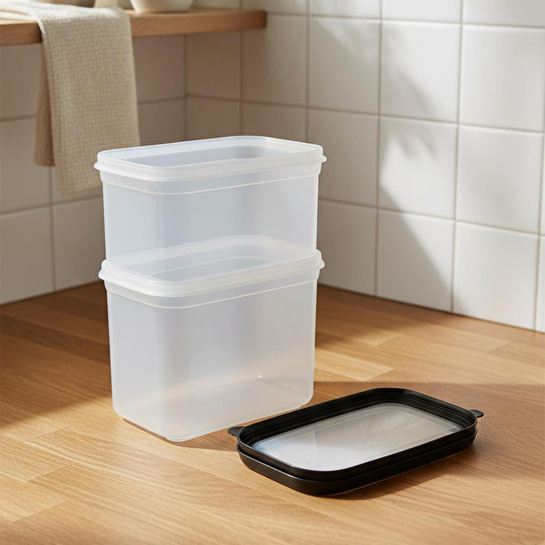 Bernardo Hide Plus 2'li Saklama Kabı 1900 Ml Siyah
