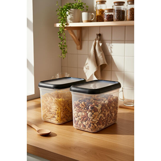 Bernardo Hide Plus 2'li Saklama Kabı 1900 Ml Siyah