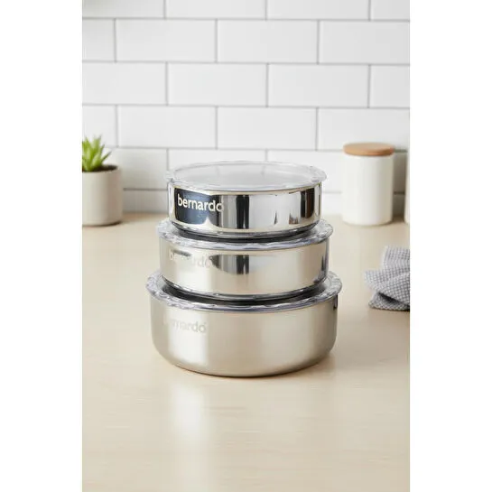 Bernardo Stelo 3'lü Çelik Saklama Kabı