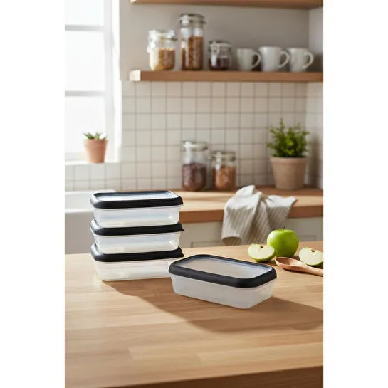 Bernardo Hide Plus 4'lü Saklama Kabı 700 Ml Siyah