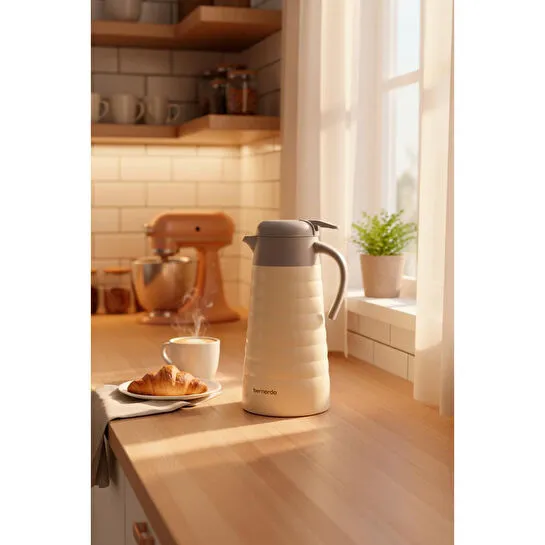 Bernardo Nora 2 Litre Çelik Termos Krem