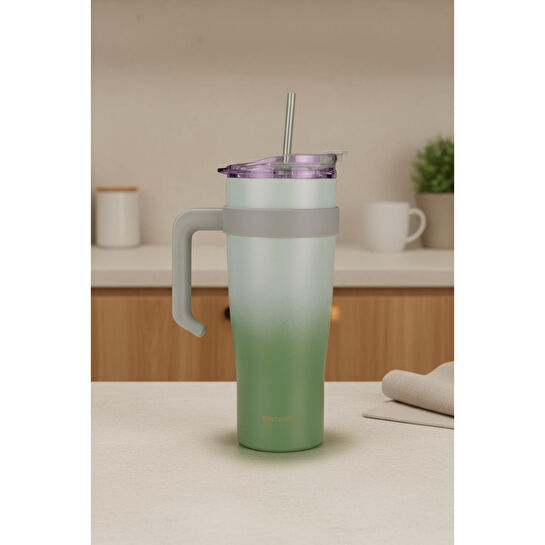 Bernardo Alto Pipetli Termos Bardak Yeşil 1000ml