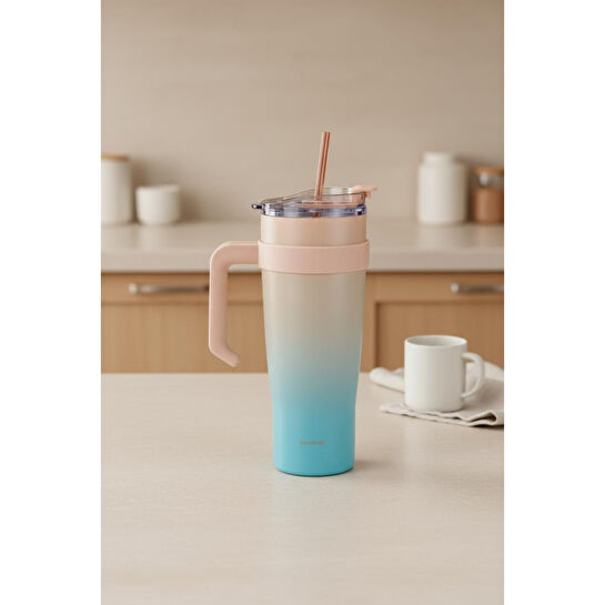 Bernardo Alto Pipetli Termos Bardak Turkuaz 1000ml