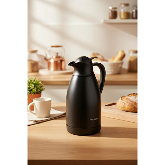 Bernardo Grandio Çelik Termos Siyah 2 Litre