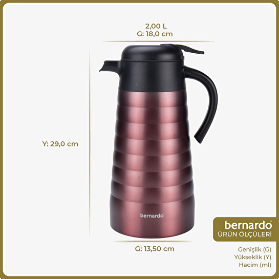 Bernardo Nora 2 Litre Çelik Termos Rose