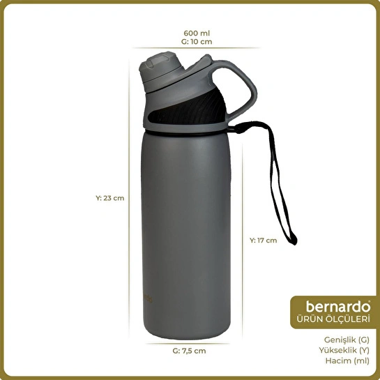 Bernardo Viva Termos Matara Gri 600ml