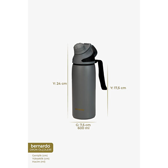 Bernardo Viva Termos Matara Gri 600ml