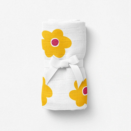 Itsy Bitsy Kids Amulet Lemon Bloom , Müslin Bebek Örtüsü , 100x100 Cm
