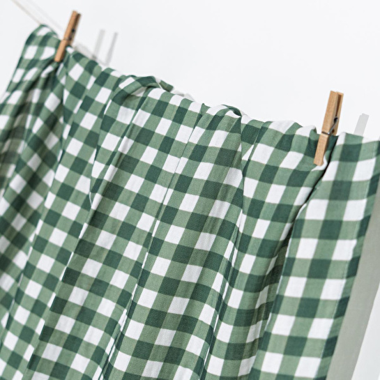 Itsy Bitsy Kids Petit Fleur Green Check , Müslin Bebek Örtüsü , 70x70 Cm