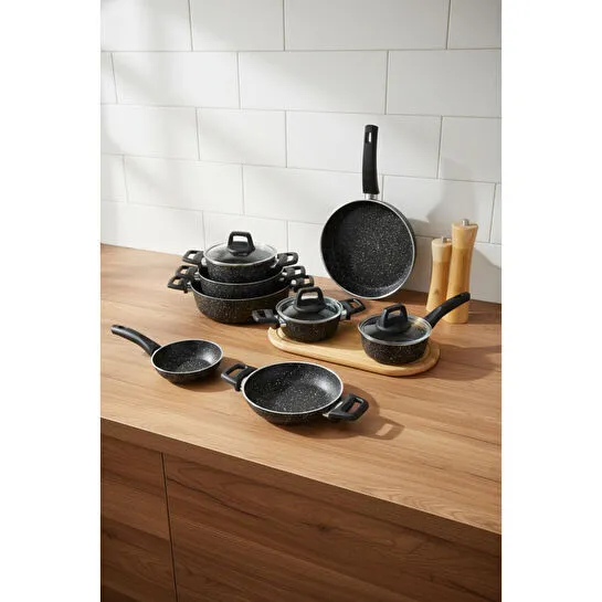 Bernardo Anita 13 Parça Tencere Seti Siyah
