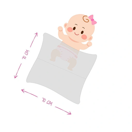 Itsy Bitsy Kids Big Flower Lemon, Müslin Bebek Örtüsü , 70x70 Cm