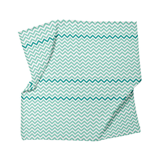 Itsy Bitsy Kids Big Flower Green Zigzag , Müslin Bebek Örtüsü ,70x70 Cm