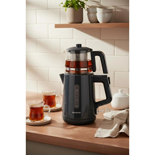 Bernardo Venedik Cam Demlikli Çay Makinesi Gri