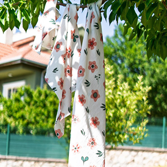 Itsy Bitsy Kids Bird Of Life Gri Dots , Müslin Bebek Örtüsü , 70x70 Cm