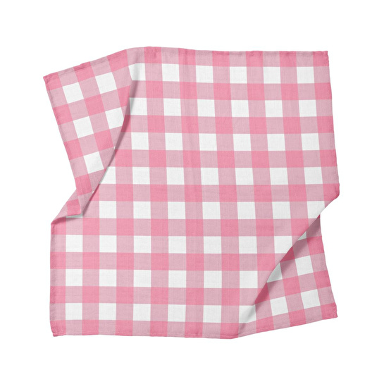 Itsy Bitsy Kids Bird Of Life Pink Check , Müslin Bebek Örtüsü , 100x100 Cm