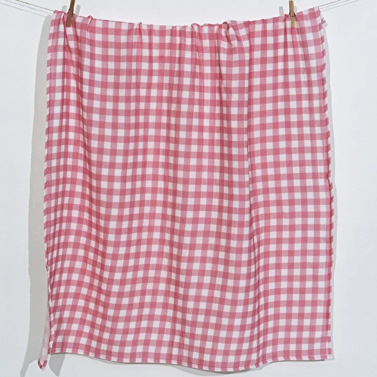 Itsy Bitsy Kids Bird Of Life Pink Check , Müslin Bebek Örtüsü , 100x100 Cm