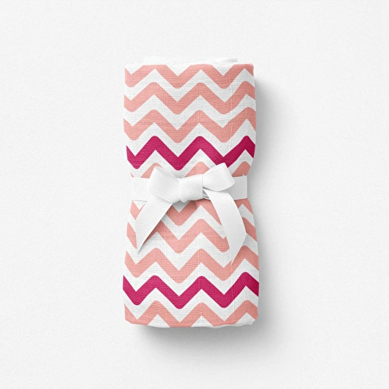 Itsy Bitsy Kids Big Flower Pink Zigzag , Müslin Bebek Örtüsü , 100x100 Cm