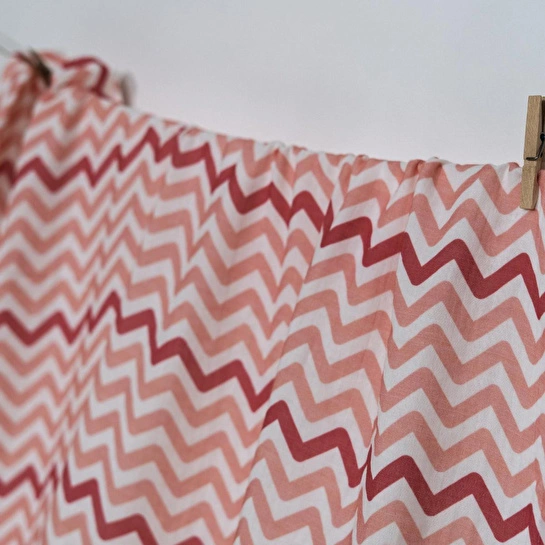 Itsy Bitsy Kids Big Flower Pink Zigzag , Müslin Bebek Örtüsü , 100x100 Cm