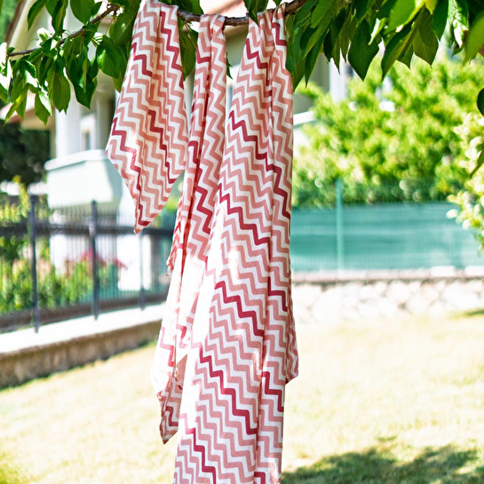 Itsy Bitsy Kids Big Flower Pink Zigzag , Müslin Bebek Örtüsü , 100x100 Cm