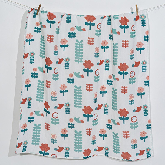 Itsy Bitsy Kids Amulet Blossom, Müslin Bebek Örtüsü , 100x100 Cm